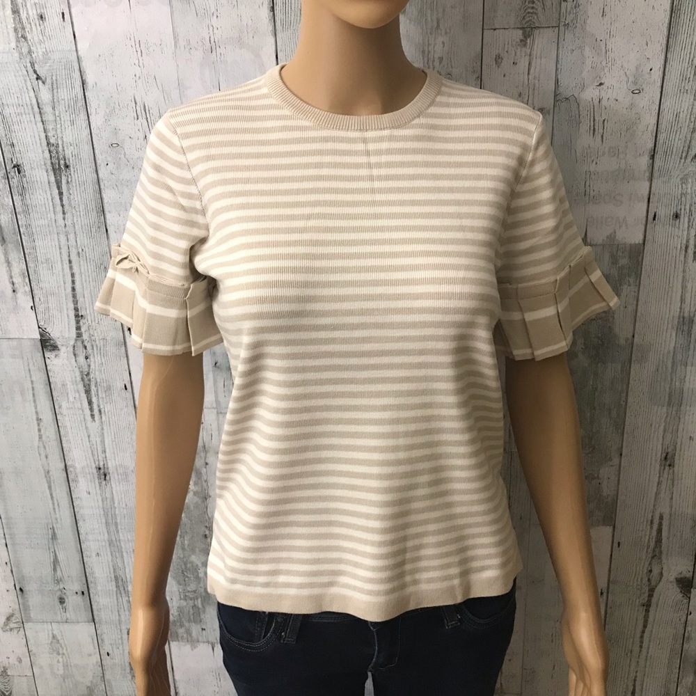 English Factory Pleated Short Sleeve Blouse